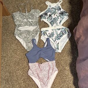 One Piece Swimsuit Set of 3